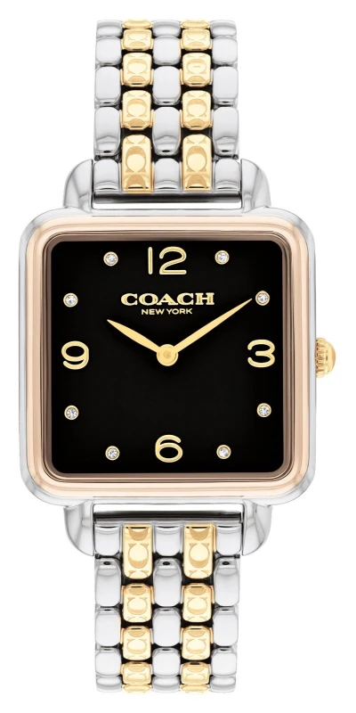 Image of Coach 14504496 Cass (28mm) Black Dial / Two-Tone Stainless Watch