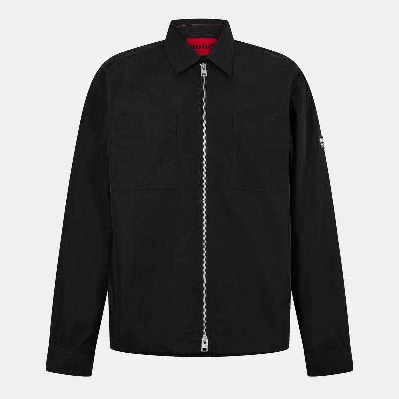 Image of Hugo Mens Evalom Long Sleeve Oxford Shirt Black male L