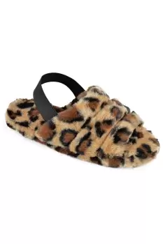 Image of Leopard Quilted Backstrap Mule Slippers