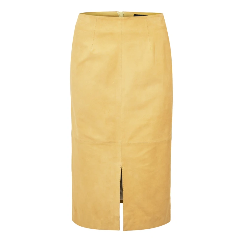 Image of Boss Selavie 10259210 01 Leather Jacket Womens Open Yellow female 10 (M)