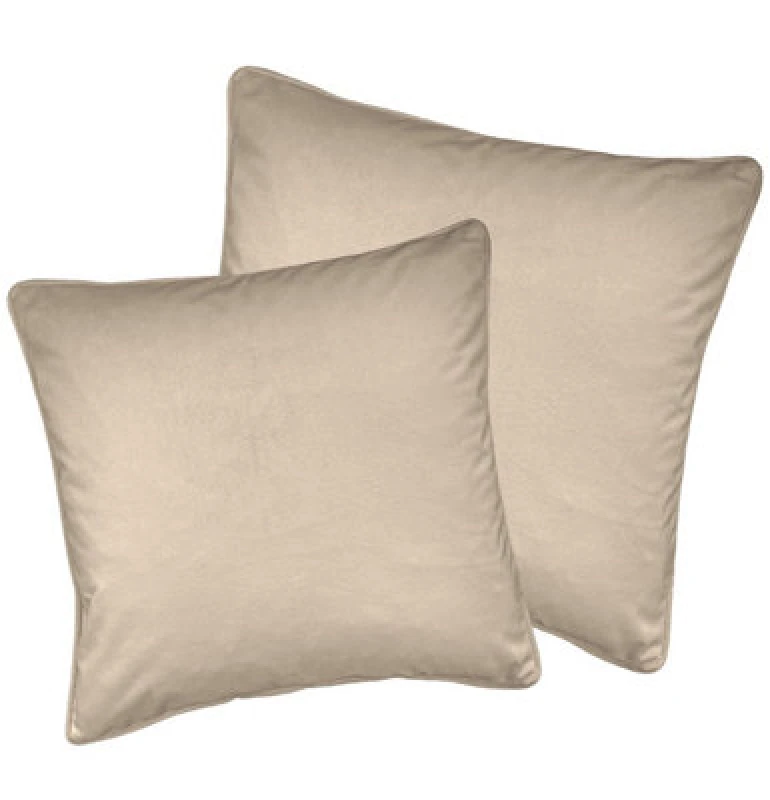 Image of Enhanced Living Pair of Soft Velvet Cushion Covers - Cases Only Cream