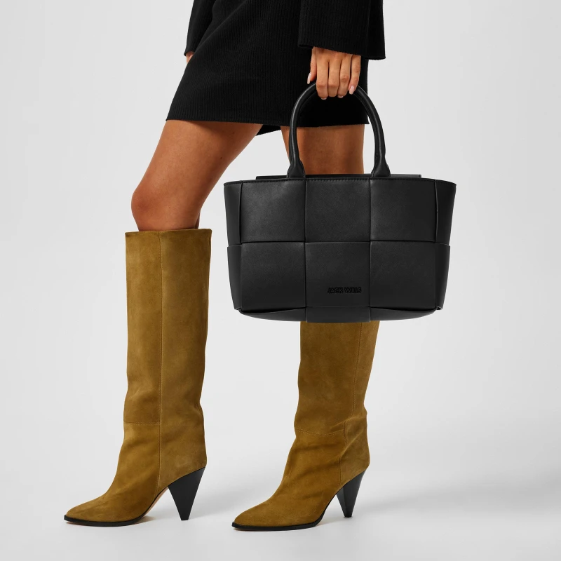 Image of Jack Wills Med Weave Bag - Black One Size