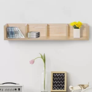 Image of HOMCOM 95Lx17Wx16.5H cm Multi-Media Storage Wooden Shelf