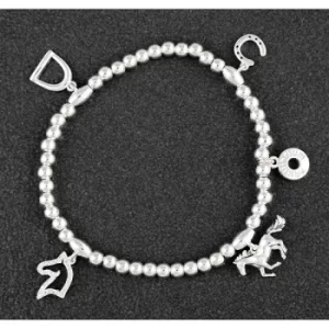 Image of Country Equestrian Silver Plated Charm Bracelet