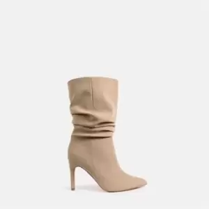 Image of Missguided Suede ruched ankle boot - Neutral