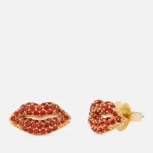 Image of Kate Spade New York Lips Stud Earrings - Red/Gold