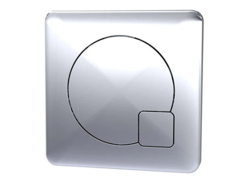 Image of Balterley Square Dual Flush Push Button Chrome 70mm Silver unisex