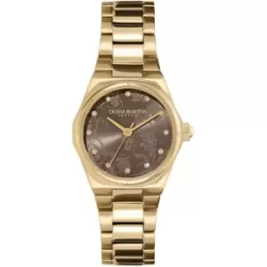 Image of Olivia Burton Ladies OB Mini Hexa Damask Watch 24000107 - Gold and Grey