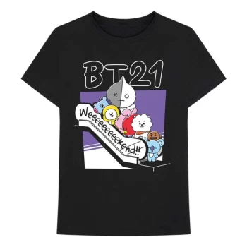 Image of BT21 - Weekend Unisex Medium T-Shirt - Black