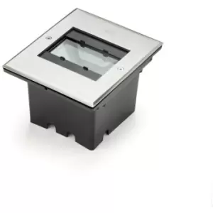 Image of Konstsmide Square Recessed Stainless Steel Ground Outdoor Effect Light, High Power LED, 12W, 230V, Adjustable, IP65