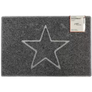 Image of Star Medium Embossed Doormat in Grey - size Medium (75*44cm) - color Grey