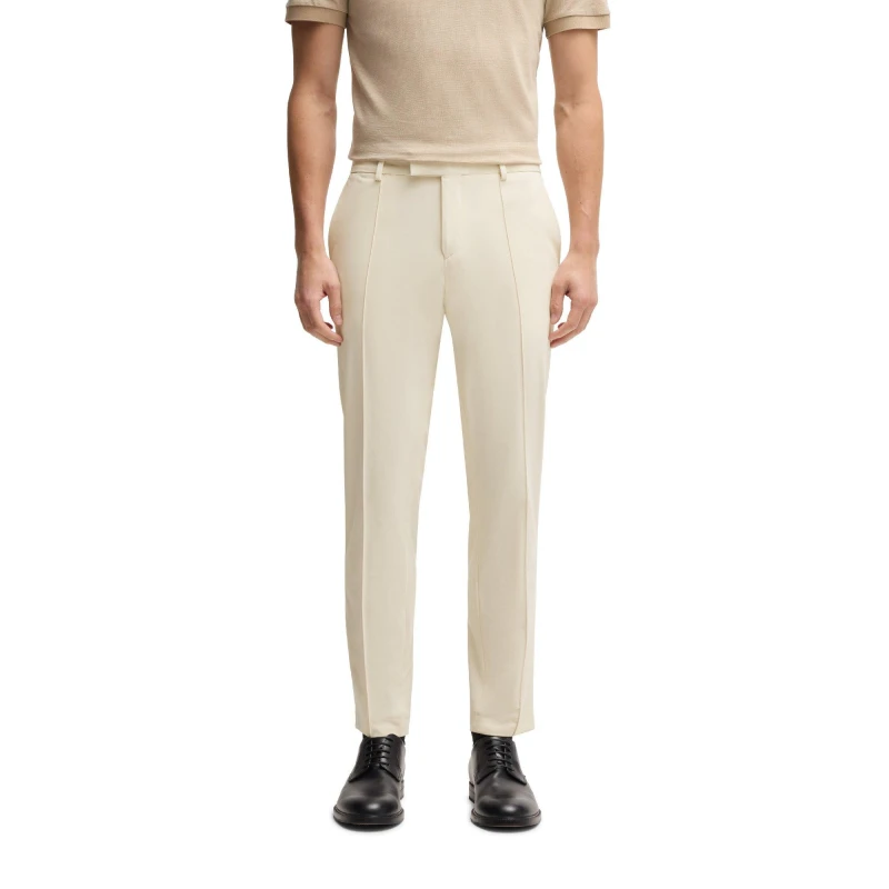 Image of Boss Mens Genius Junior Straight Leg Trousers Open White male 28