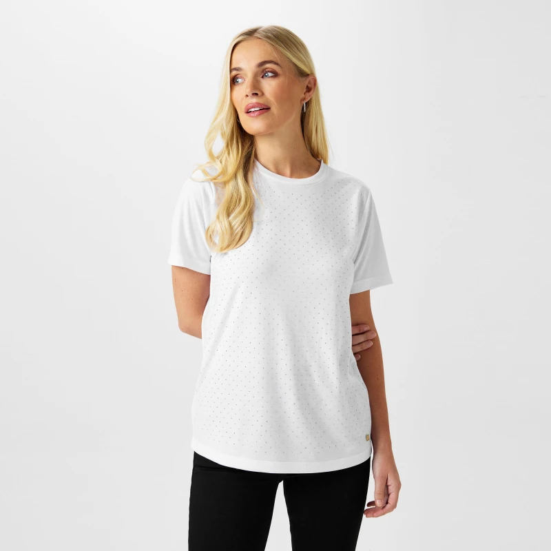 Image of Biba Biba Diamante T-Shirt - White White 10