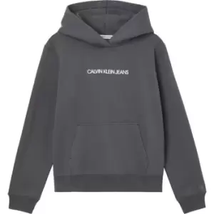 Image of Calvin Klein Jeans Shrunk Institutional Fleece Hoodie - Grey