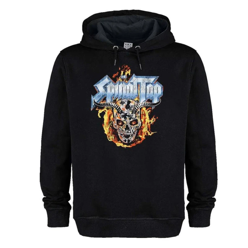 Image of Amplified Mens Skull & Flames Spinal Tap Hoodie in Black Size: XS Black Male XS