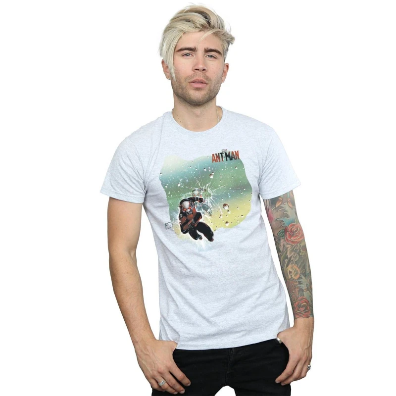 Image of Marvel Marvel Men Ant-Man Shatter T-Shirt in Grey Size: Small Grey S Male 5057245953405