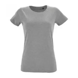 Image of SOLS Womens/Ladies Regent Fit Short Sleeve T-Shirt (S) (Grey Marl)