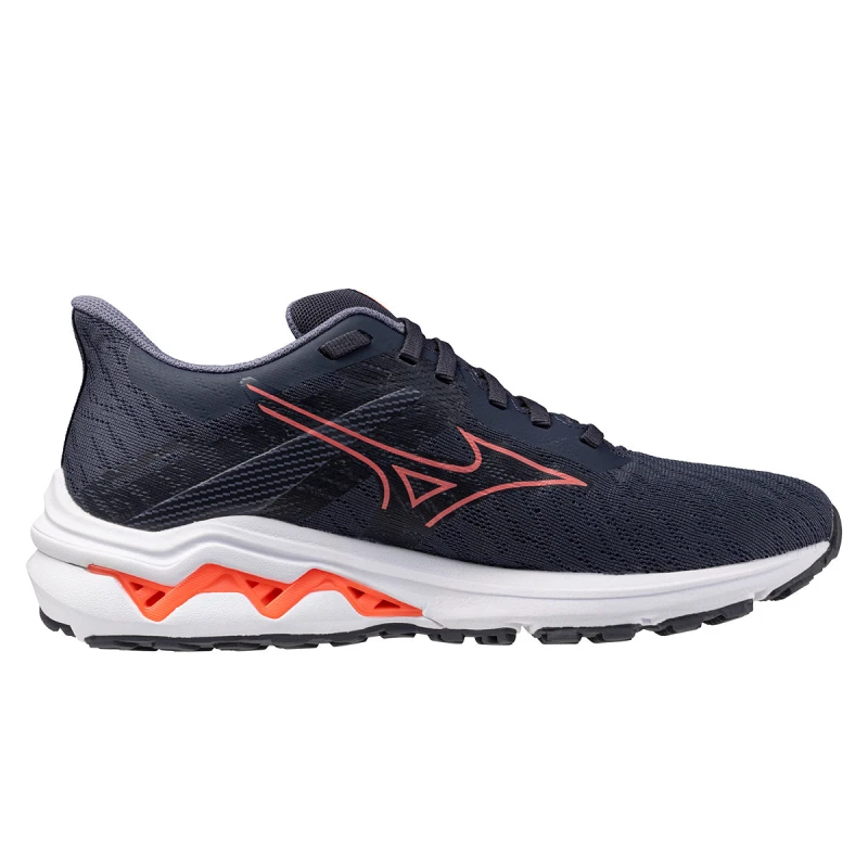 Image of Mizuno Mizuno Wave Equate 9 Womens Odyssey Gray/striking Coral/blue Granite - Gray / Standard / 8.5