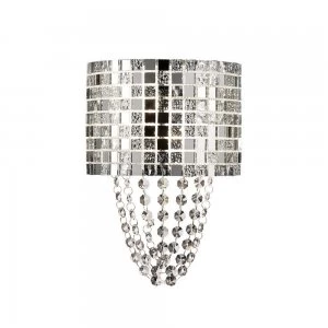 Image of Wall Lamp 2 Light G9 Polished Chrome, Mosaic Glass, Crystal