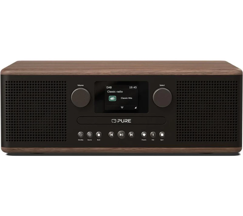 Image of PURE Classic C-D6 DAB Bluetooth Radio - Coffee Black & Walnut, Brown,Black 759454301354