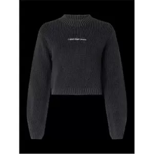 Image of Calvin Klein Jeans Washed Monologo Sweater - Black