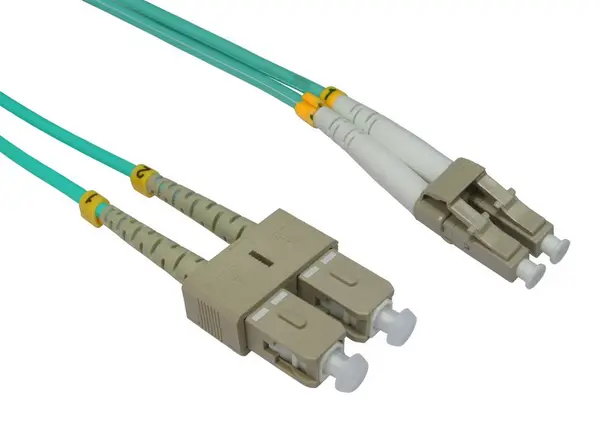 Image of 1M LC - SC Duplex Patch Lead, 50/125 OM3