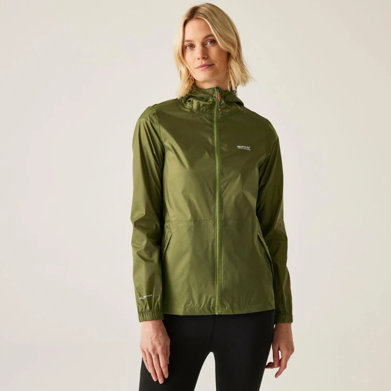 Image of Regatta Womens 'Pack-It III' Waterproof Packaway Jacket in Bottle Green Size: 22 Bottle Green Female 22