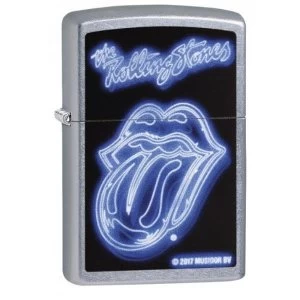 Image of Zippo Rolling Stones Neon Lips Street Chrome Finish Windproof Lighter