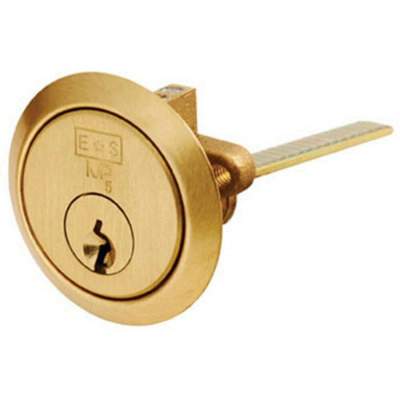 Image of Loops Standard Rim Cylinder Door Lock Keyed to Differ 5 Pin Satin Brass Metallics unisex