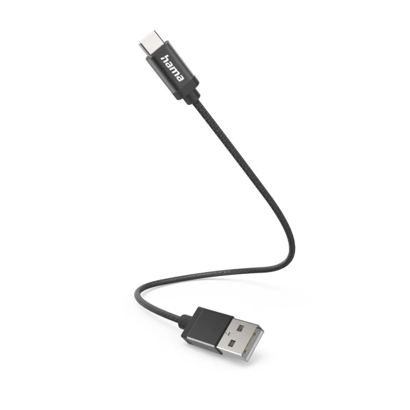 Image of Hama Hama USB charging cable USB 2.0 USB-A plug, USB-C plug 0.20 m Black 00201600 00201600