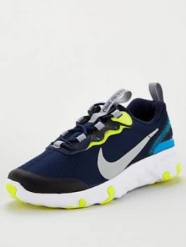 Image of Nike Renew Element 55 Childrens Trainer - Navy/Yellow, Size 11