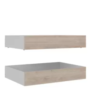 Image of Naia Set Of 2 Underbed Drawers (for Single Or Double Beds) In Jackson Hickory Oak Effect