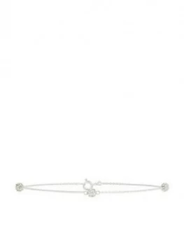 Image of Accessorize Triple Pave Ball Anklet - Sterling Silver