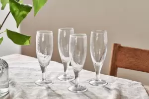 Image of Nkuku Yala Hammered Champagne Glass Set Of 4 Glassware Clear