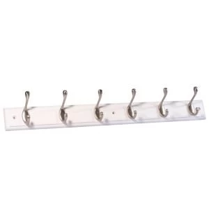 Image of BQ White Satin nickel effect Hook rail H15mm W70mm L685mm