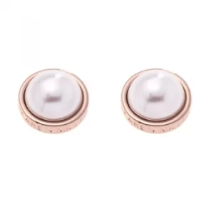 Image of Karen Millen Logo Pearl Stud Earrings