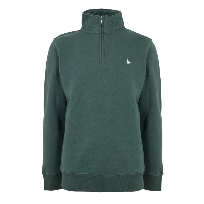 Image of Jack Wills Jack Barchester Quarter Zip Sweatshirt Evergreen male S