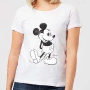 Image of Disney Mickey Mouse Walking Womens T-Shirt - White