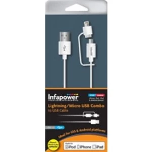 Image of INFAPOWER Lightning and Micro USB Combo to USB Cable