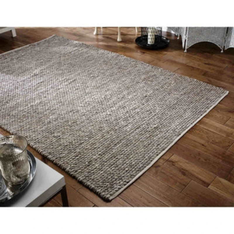 Image of Melrose Hand Woven Taupe Sahara Wool Medium Indoor Area Rug 120/170Cm