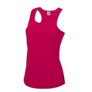 Image of AWDis Just Cool Girlie Fit Sports Ladies Vest / Tank Top (L) (Hot Pink)