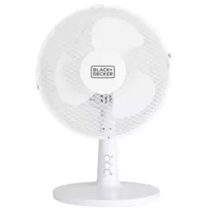 Image of Black & Decker 9Desk Fan with Long Life Motor - White