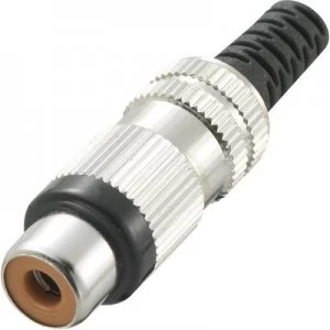 Image of RCA connector Socket straight Number of pins 2 Green Conrad Components