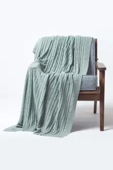 Image of Cotton Cable Knit Throw