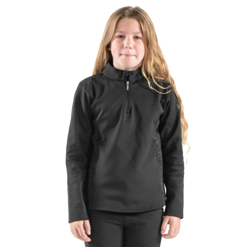Image of Whitaker Hatfield Reflective Base Layer Top in Black Size: 11-12 Years Black Unisex 11-12 Years