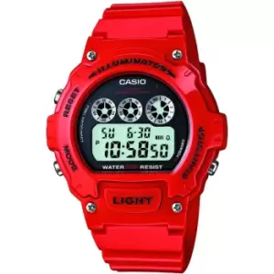 Image of Mens Casio 'Sport' Red and LCD Plastic/Resin Quartz Chronograph Watch