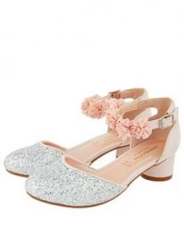 Image of Monsoon Becky Glitter Corsage Shoes - Pale Pink