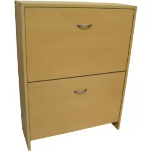Image of Watsons - 2 Drawer Shoe Storage Unit - Beech - Beech