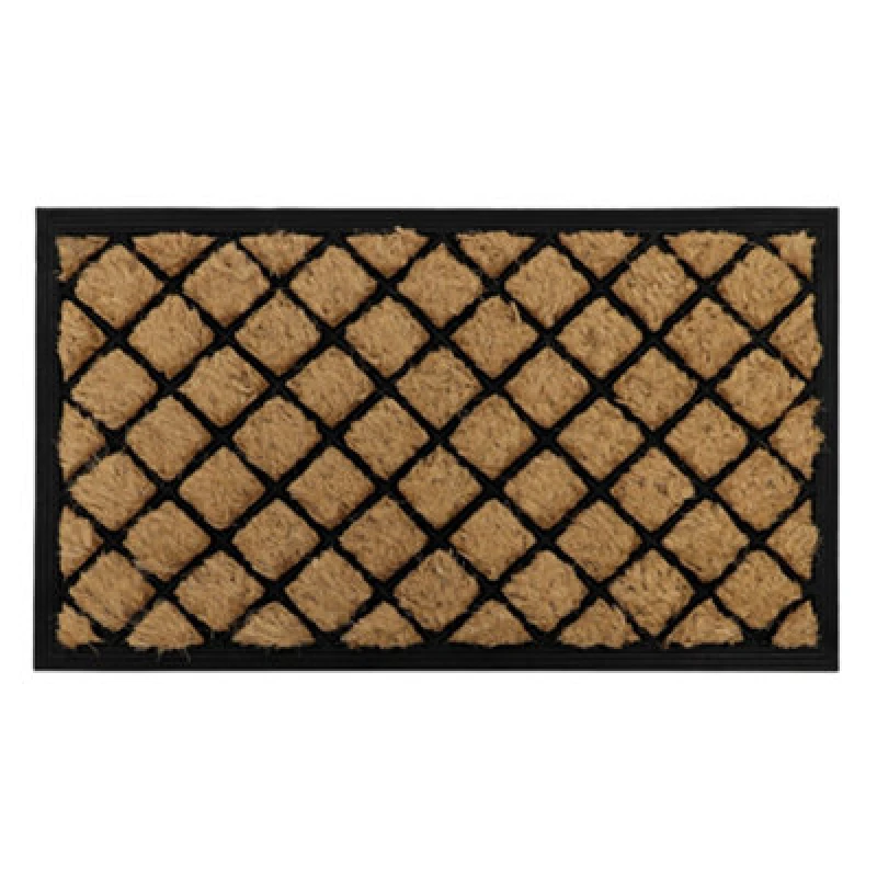 Image of JVL Comfort Tuffscrape Door Mat, 40x70cm, Diamond Grid Brown