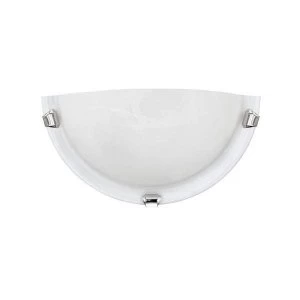Image of EGLO ES/E27 Decorative Wall Uplighter White Alabaster Glass Diffuser - 7188